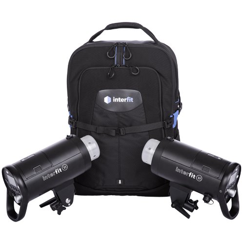  Interfit S1 Flash On-Location Portable 2-Light Backpack Kit