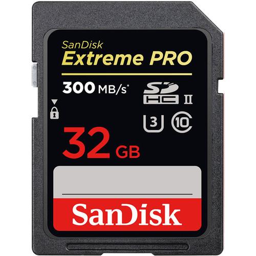 SanDisk 32GB Extreme PRO SD Card (SDHC) UHS-II U3 - 300MB/s