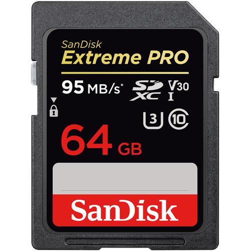 SanDisk 64GB Extreme PRO V30 SD Card SDXC UHS-I U3 - 95MB/s