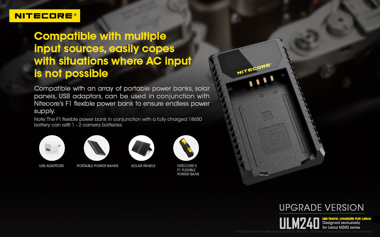 Nitecore USB Travel Charger for Leica BP-SCL2