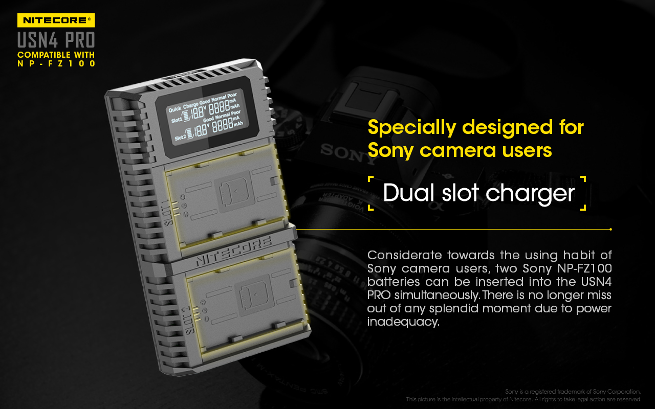 Nitecore USN4 Pro Sony Camera Charger