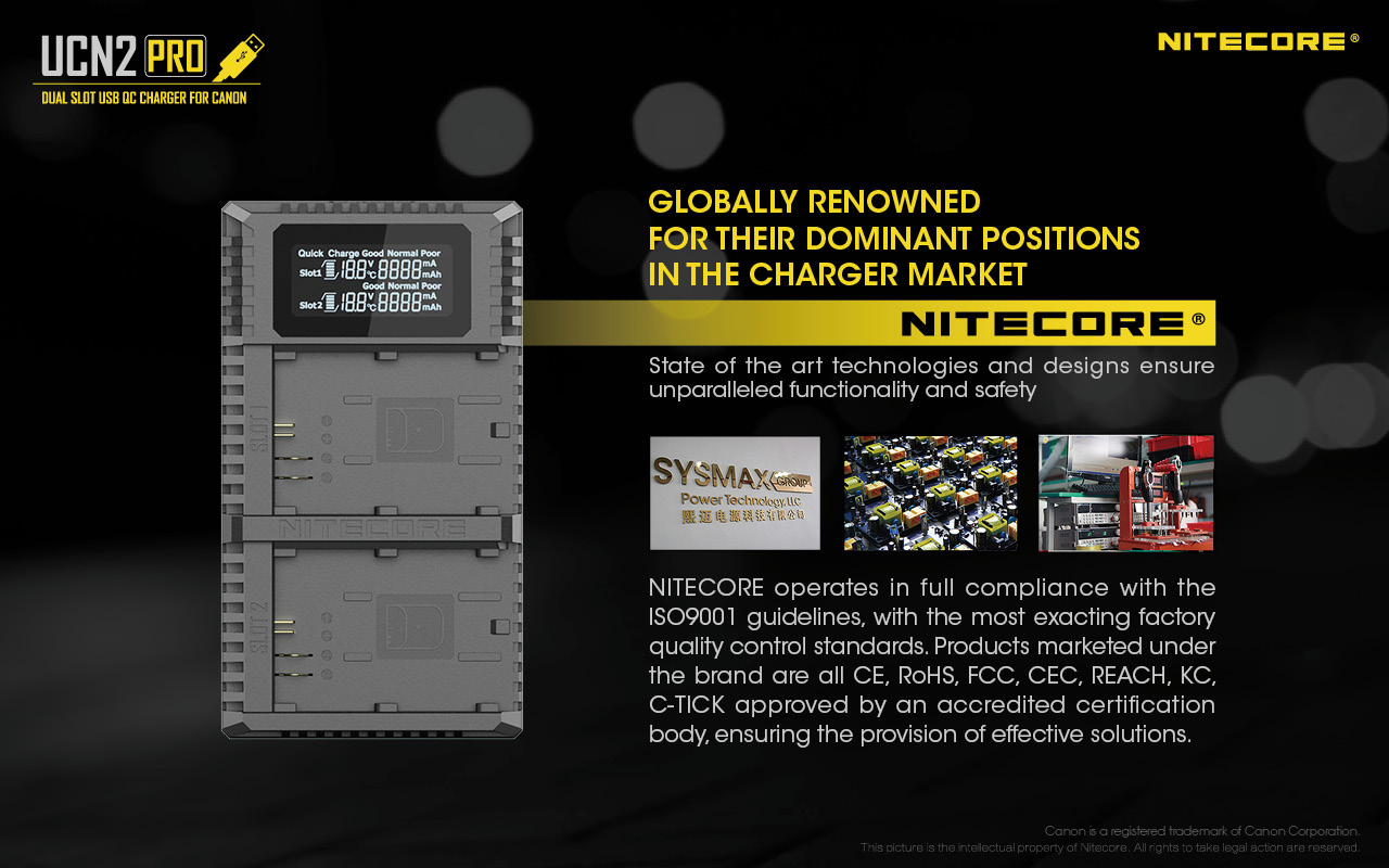 Nitecore USB Travel Charger for Canon LP-E6N