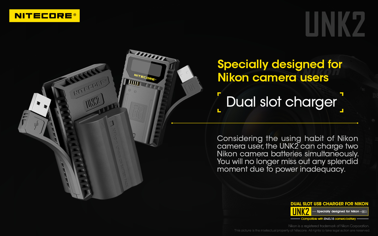 Nitecore USB Travel Charger for Nikon EN-ELI5